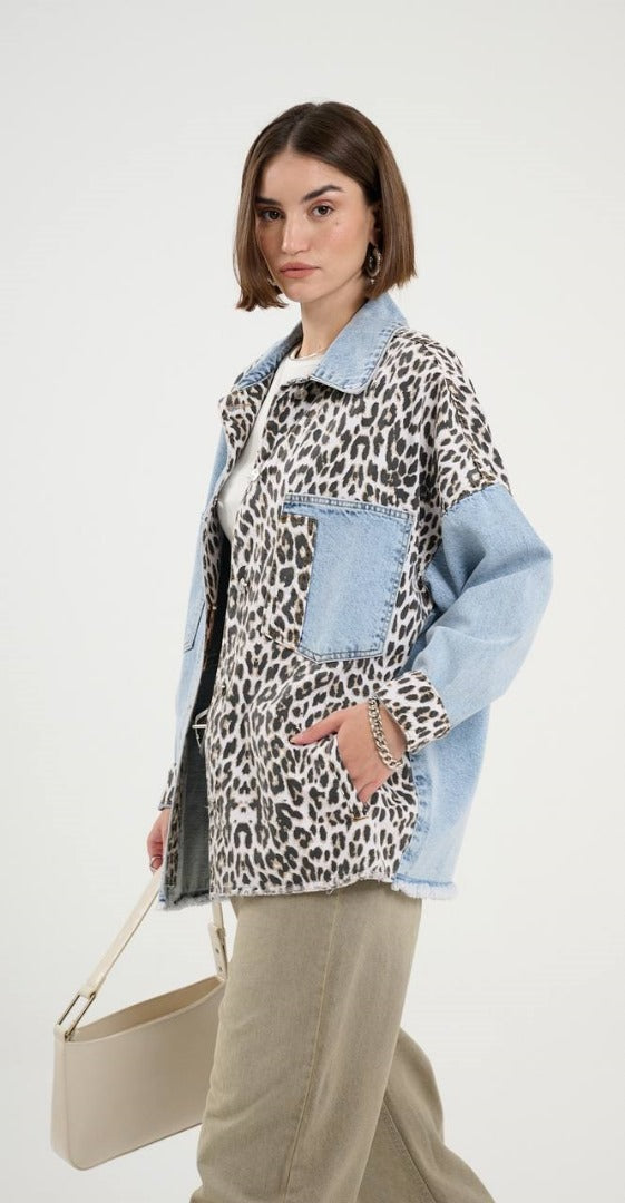 ANIMAL PRINT & DENIM JACKET LIRA