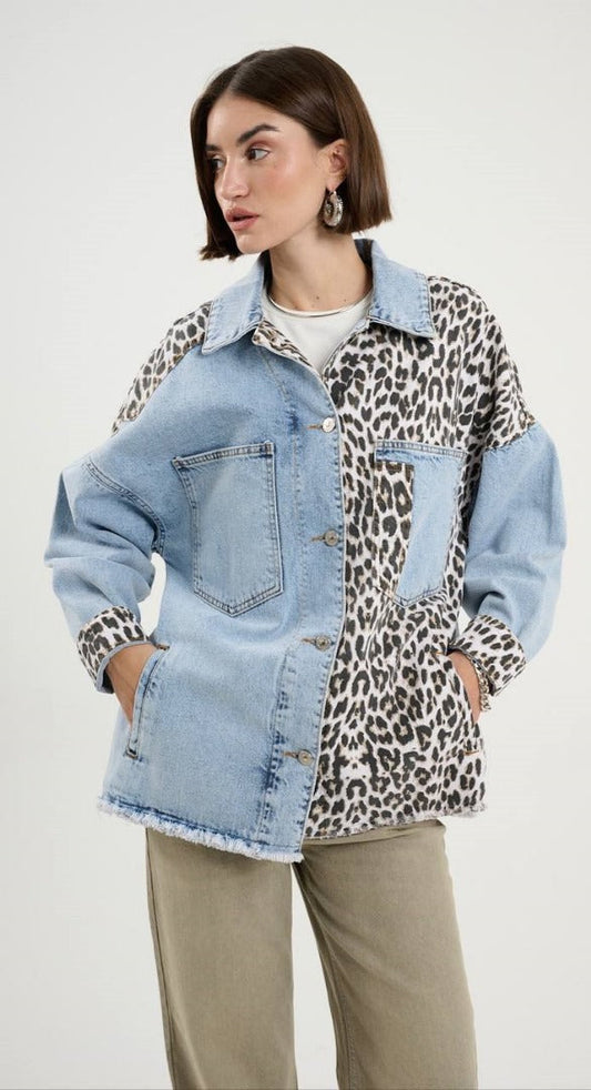 ANIMAL PRINT & DENIM JACKET LIRA