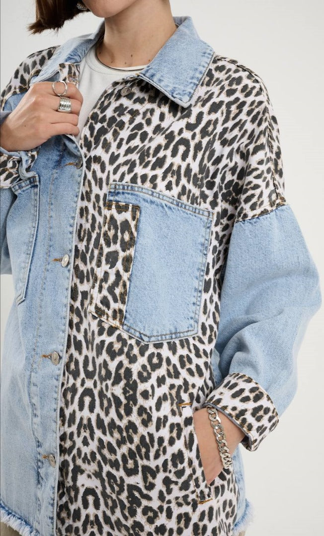 ANIMAL PRINT & DENIM JACKET LIRA